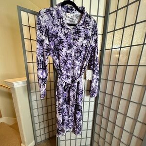 NWT LuLaRoe Ellie Purple Tie-Dye Women's Shirt Dress